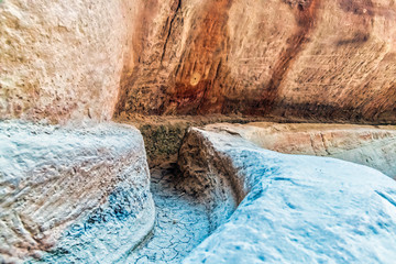 Canvas Print - Nabataean Water System in the Siq Petra Jordan 