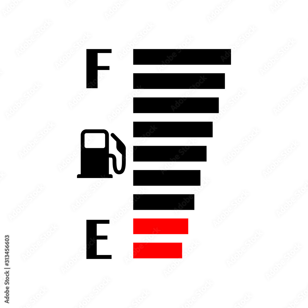 Full fuel gauge icon. Gasoline indicator on white background. Vector fuel  indicator isolated. Stock Vector | Adobe Stock, image size:1000x1000