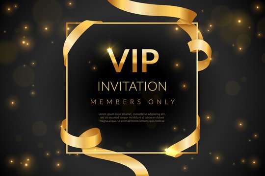 vip. luxury gift card, vip invitation coupon, certificate with gold text, exclusive and elegant logo