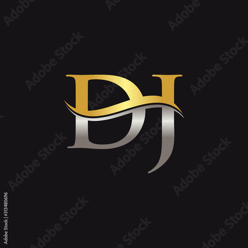 Initial Gold And Silver Letter Dj Logo Design With Black Background Dj Logo Design Buy This Stock Vector And Explore Similar Vectors At Adobe Stock Adobe Stock
