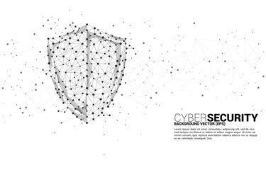 Poster - Protection shield icon from dot connect line polygon network. concept of guard security and safety