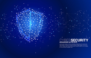 Poster - Protection shield icon from dot connect line polygon network. concept of guard security and safety