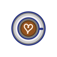 Sticker - coffee cup drink with heart