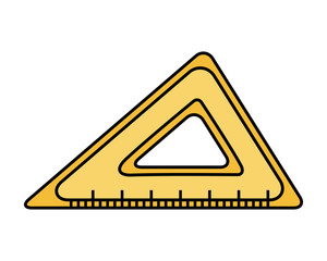 Sticker - triangle rule school supply isolated icon