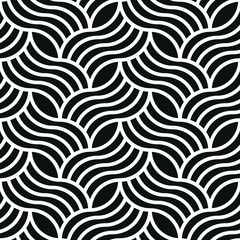 Wall Mural - seamless inverse black and white vintage woven ornate art deco outline pattern vector