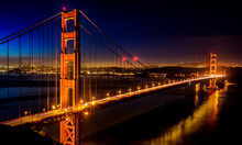 Golden Gate Bridge At Night