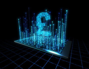 Wall Mural - Computer network data transmission and storage, big data technology and information technology, pound currency symbol