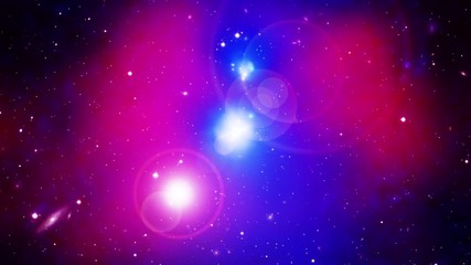 Wall Mural - Flare light in outer space big purple galaxy, moving stars. Contains elements furnished by Nasa