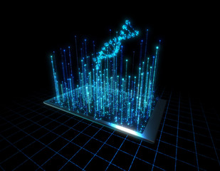 Wall Mural - Computer Network Data Transmission and Storage, Big Data Technology and Information Technology, DNA Biotechnology