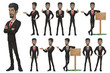 Black Businessman Character Set