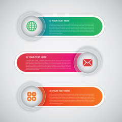 Wall Mural - Vector Infographic label design template with icons and 3 options or steps.