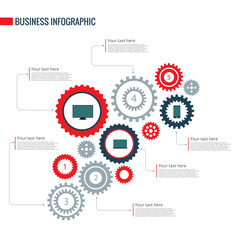 Wall Mural - Gear infographics elements design. Abstract business workflow