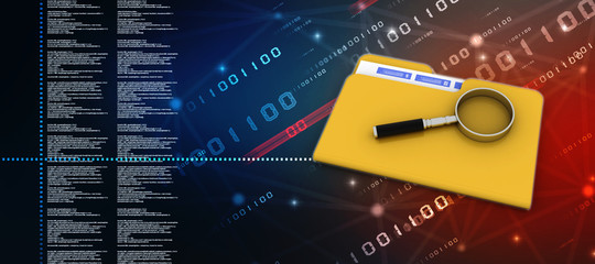 3d rendering folder with documents