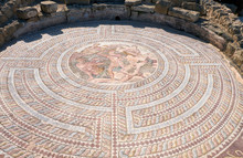 Mosaic Of Theseus And The Minotaur In House Of Theseus. Paphos Archaeological Park. Cyprus