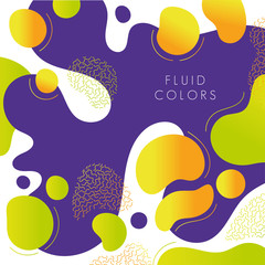 Wall Mural - purple and yellow paint fluid colors background