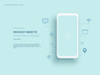 © LHG - Realistic smartphone mockup. Cellphone frame with blank display. Vector mobile device concept