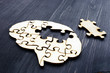© Vitalii Vodolazskyi - Brain from wooden puzzles. Mental Health and problems with memory.