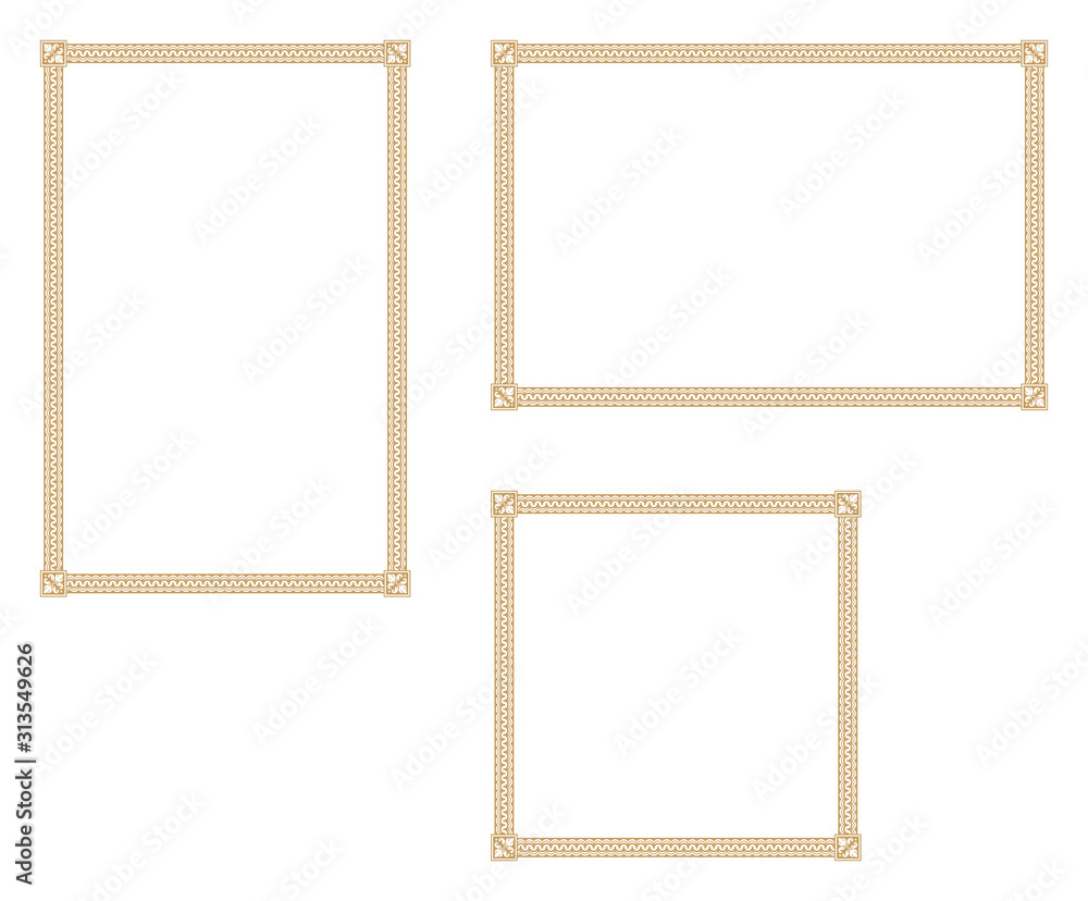 Decorative frame.A frame that gave a change in size to the same design ...