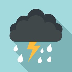 Wall Mural - Season thunderstorm icon. Flat illustration of season thunderstorm vector icon for web design