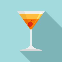 Poster - Beach cocktail icon. Flat illustration of beach cocktail vector icon for web design