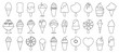 © Svitlana - Ice cream line vector set icon.Vector illustration icon chocolate ice cream in cone.Isolated line set vanilla icecream.