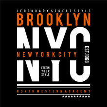 Brooklyn Typography T-shirt Graphics, Vectors