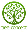 A stylised tree circular concept icon design illustration