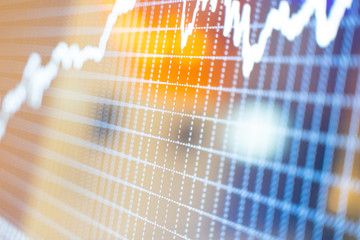 Financial graph of stocks that are running up and down according to financial markets.