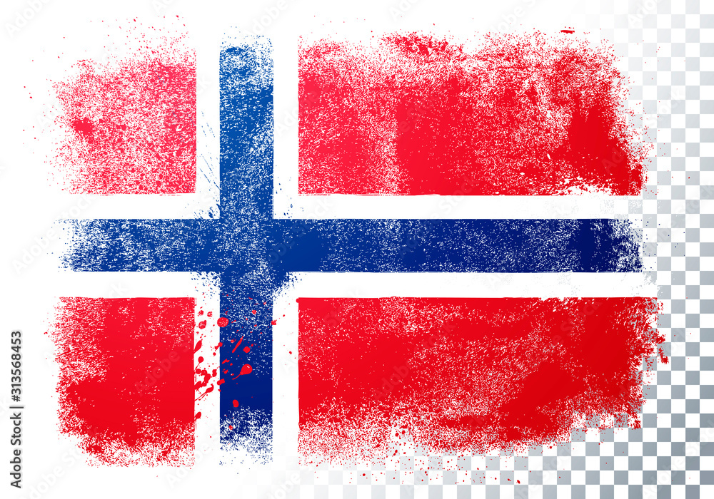 Vector Illustration Grunge And Distressed Flag Of Norway - obrazy, fototapety, plakaty 