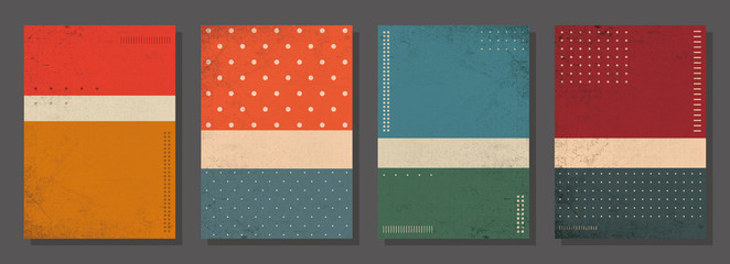 set of retro covers. cover templates in vintage design. abstract vector background template for your