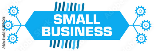 Cuadros en Lienzo Small Business Blue Gears Branches Left Right