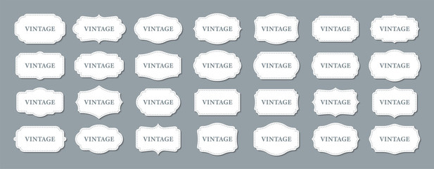 Wall Mural - big set of vintage ornamental frames. vintage labels. sticker. retro badge elements. vector illustra