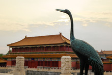 China Beijing Peking - The Forbidden City And Crane Statue