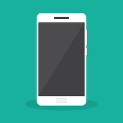 Wall Mural - cute smartphone with blank black screen - vector.