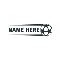 Wall Mural - soccer ball emblem badge name tag theme vector design for print on sticker, vinyl, decal, mug and t shirt