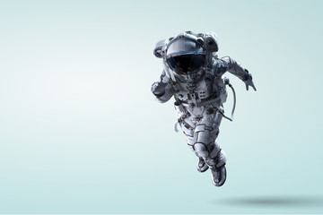 Wall Mural - Spaceman running fast. Mixed media