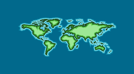 Wall Mural - world map in trendy 3d design. earth. 3d template world map, isolated on blue background. earth plan