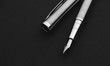 © spaxiax - polished stainless steel fountain pen on black