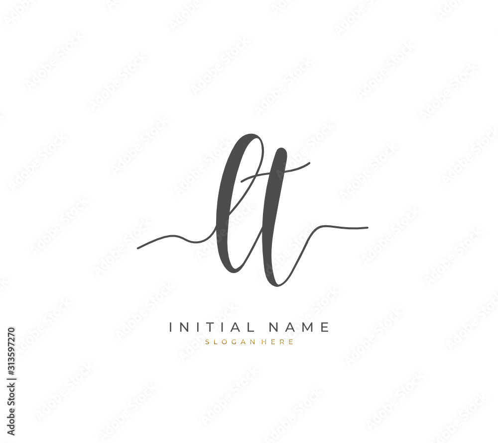 Handwritten initial letter L T LT for identity and logo. Vector logo ...