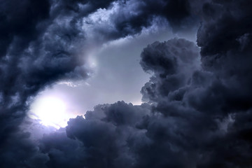 Wall Mural - hole in the dramatic clouds