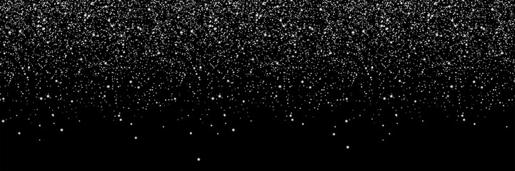 Wall Mural - realistic falling snow, isolated on black background. snowflakes in different shapes and realistic d
