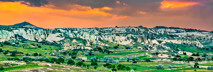 Wall Mural - Sunset above the Goreme National Park in Turkey