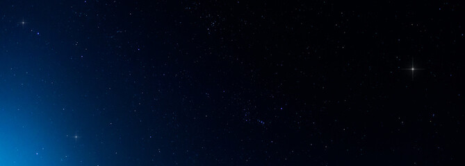 Wall Mural - panorama blue night sky milky way and star on dark background.universe filled with stars, nebula and