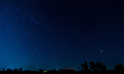 Wall Mural - panorama blue night sky milky way and star on dark background.universe filled with stars, nebula and