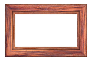 Wall Mural - Wooden picture frame isolated on white background