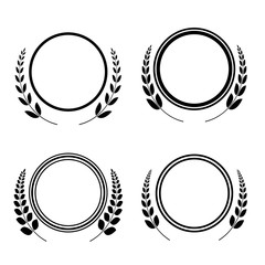 Wall Mural - Laurel Wreath frames symbol collection. Vector design elements.