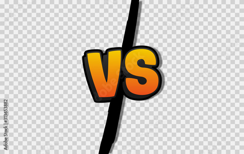 Fotomural VS. Versus letter logo. Battle vs match, game