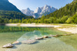 Lake and mountains near Kranjska Gora  village in Triglav national park, Slovenia