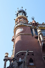 Wall Mural - Circular Tower & Cupola on Decorative Facade of Spanish Theatre 