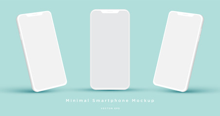minimalist modern clay mockup smartphones for presentation, application display, information graphic